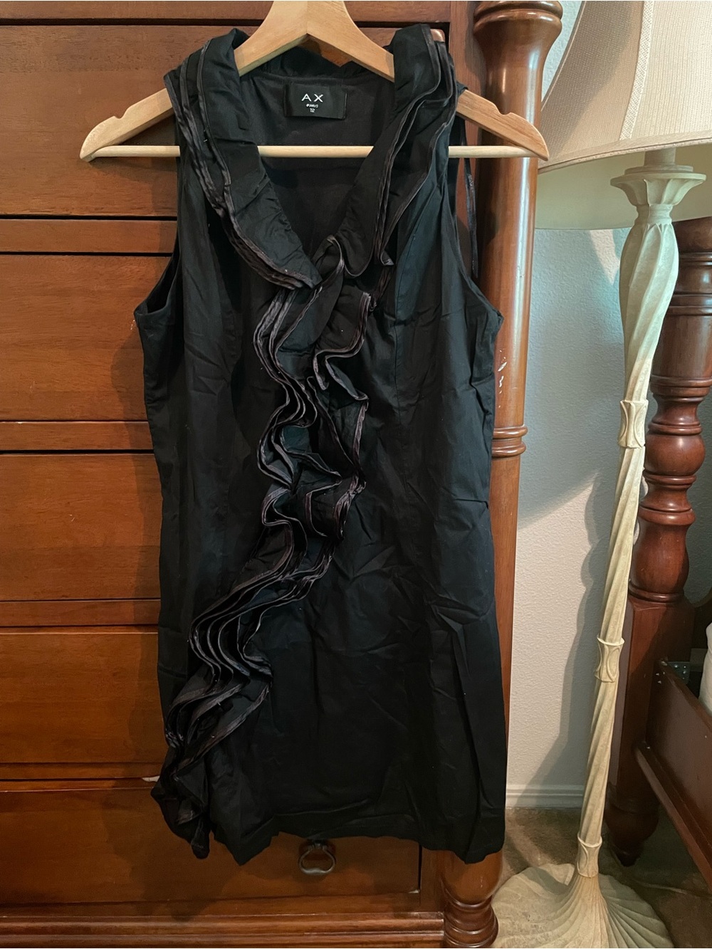 AX Paris Black Sleeveless Ruffle-Front Mini Dress
